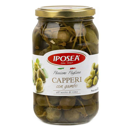 Каперсы в уксусе плоды с черенками 530гр/580мл (осн.пр.310гр) ст/б Iposea™ Италия купить в Донецке - Сушиман