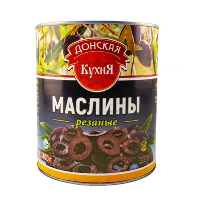 Маслины резаные  Донская кухня 3100мл/3000гр/1450гр, ж/б 6шт/кор купить в Донецке - Сушиман