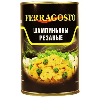 Грибы шампиньоны резаны FERRAGOSTO 3100 мл ж/б 6шт/кор купить в Донецке - Сушиман