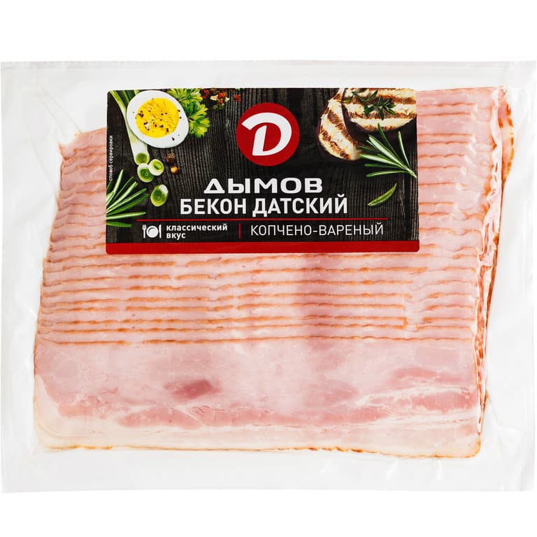 Бекон нарезка в/к зам. Дымов 500гр, 20шт/кор купить в Донецке - Сушиман