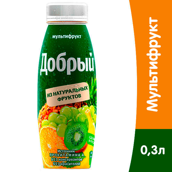 Сок Добрый 0,33л пэт/бут Мультифрукт 12шт/уп купить в Донецке - Сушиман
