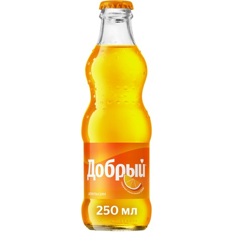 Напиток Добрый 0,25л стекло  Апельсин б/а с/г 12шт/уп купить в Донецке - Сушиман