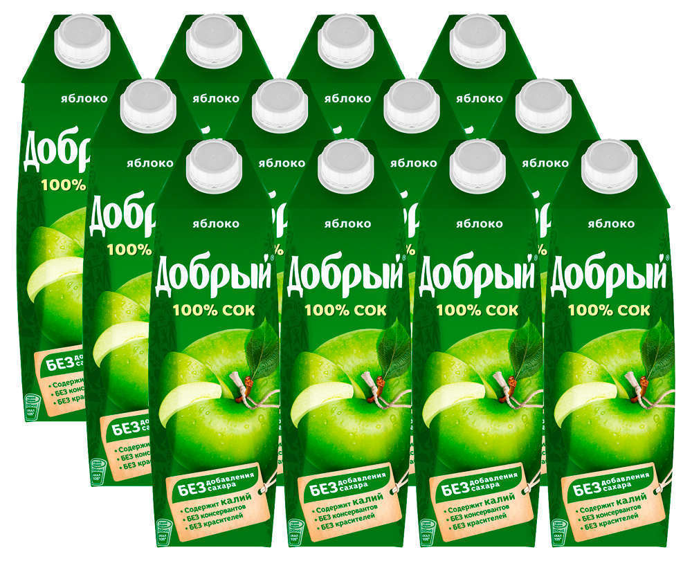 Сок Добрый 1л Яблоко зел. 12шт/уп купить в Донецке - Сушиман