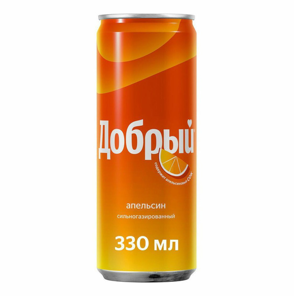 Напиток Добрый 0,33л ж/б Апельсин б/а с/г 12шт/уп купить в Донецке - Сушиман