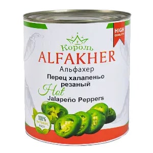 Перец халапеньо резаный ALFAKHER 3100мл/3000гр/1560гр ж/б, 6шт/кор купить в Донецке - Сушиман