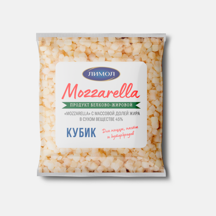 Моцарелла белково-жировой продукт » mozzarella» м.д.ж 45% фас. кубик 1кг. Липецкий МСЗ 1062 купить в Донецке - Сушиман