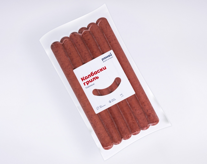 Колбаски для гриля из говядины в/у Рамай 560гр, 10шт/кор купить в Донецке - Сушиман