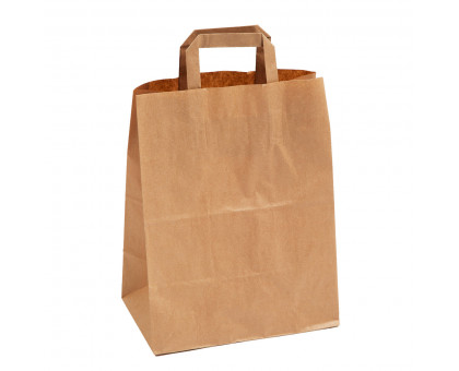 Бумажный пакет с плоскими ручками крафт 240*140*280 300 шт/упак купить в Донецке - Сушиман