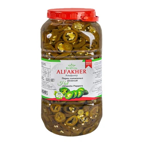 Перец халапеньо резаный ALFAKHER 3060гр/2970мл/1560гр пл/б, 6шт/кор купить в Донецке - Сушиман