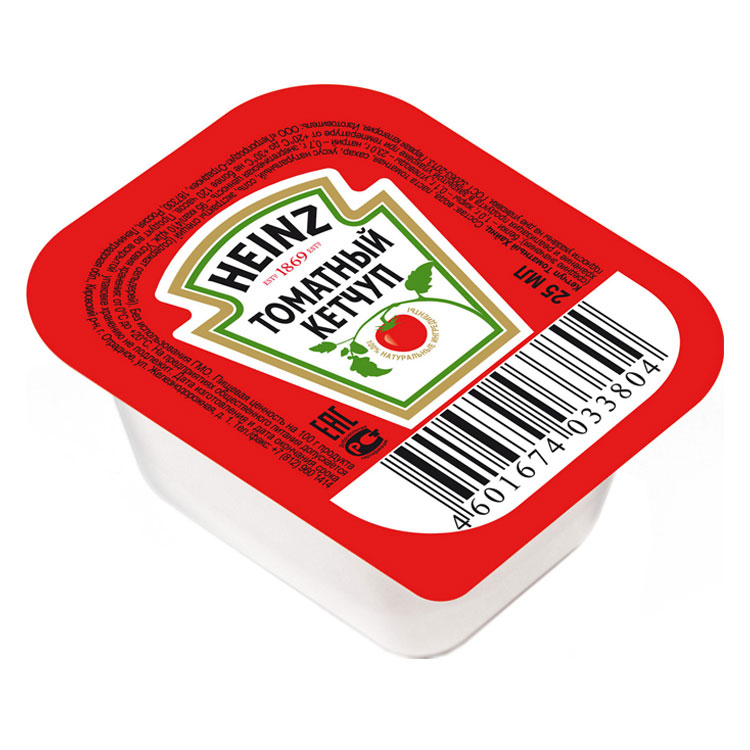Соус порционный кетчуп томатный Heinz дип-пот 25мл, 125шт/кор купить в Донецке - Сушиман