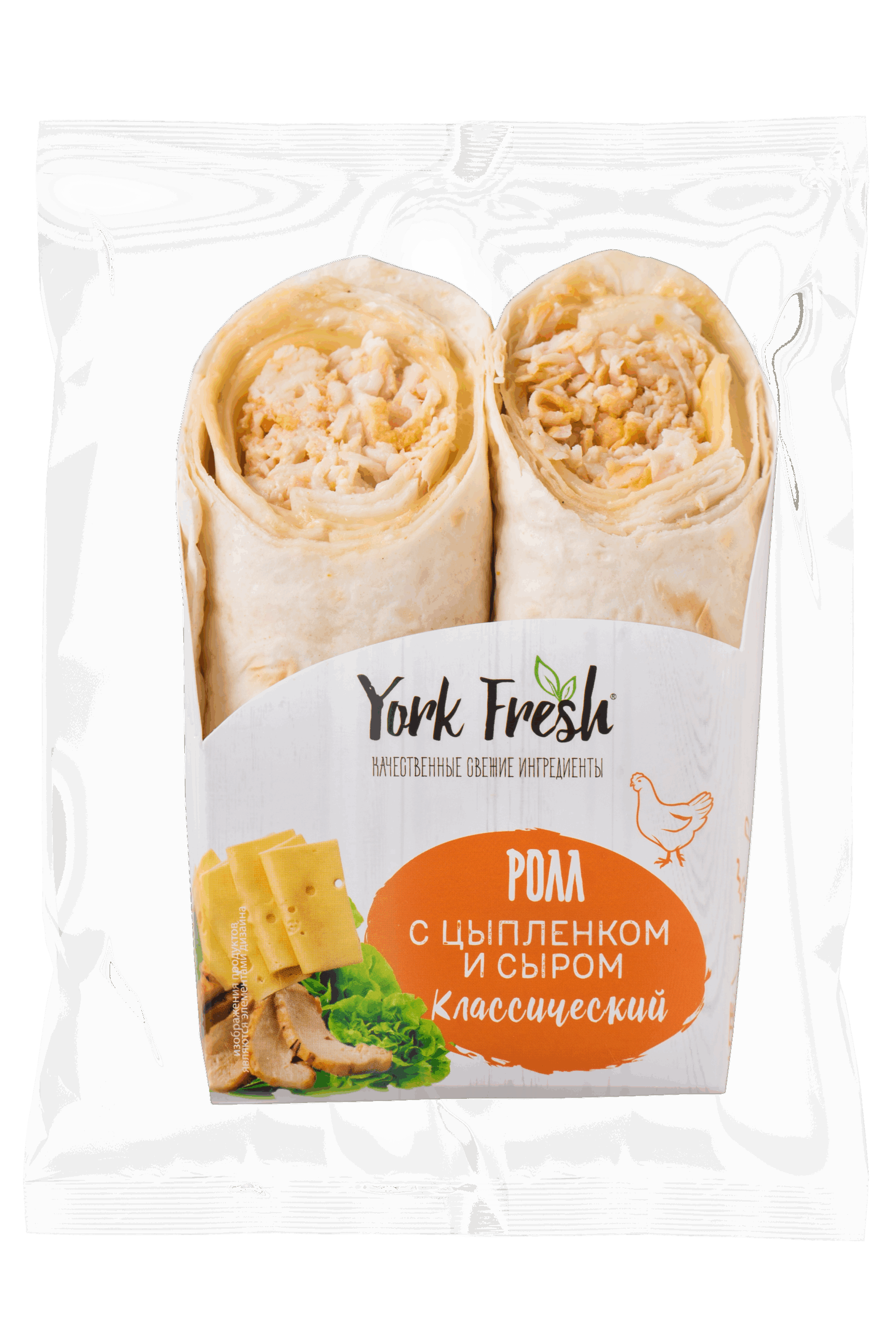 Ролл с цыпленком и сыром, флоу-пак YORK FRESH 150гр, 10шт/кор 845619 купить в Донецке - Сушиман
