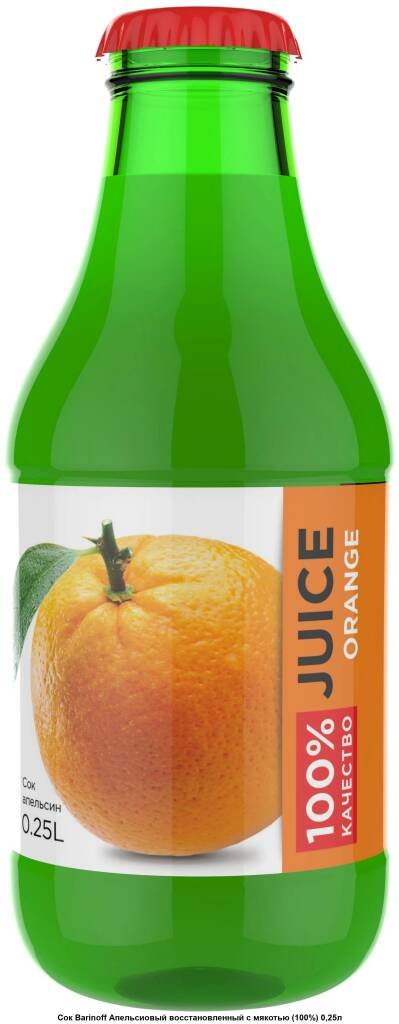 Сок апельсиновый восстановленный с мякотью 100% Баринофф 250мл, 12шт/кор 2874 купить в Донецке - Сушиман