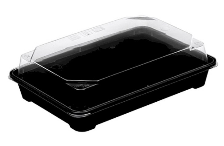 Контейнер для суши ПП с крышко черный /176*121*26/ ВЗЛП (450шт) 1604П купить в Донецке - Сушиман