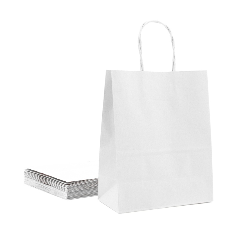 Бумажный пакет крафт с крученой ручкой б/п 260х150х350 белый 80гр (200шт) AVIORA 108-040 купить в Донецке - Сушиман