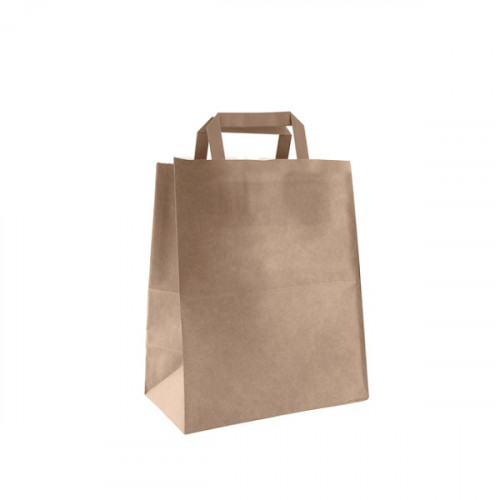 Бумажный пакет крафт с плоской ручкой б/п 240х140×280 крафт 70г (300шт) AVIORA 108-033 купить в Донецке - Сушиман