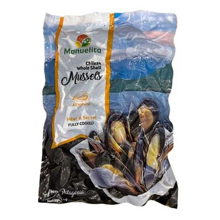 Мидии голубые в раковинах в/м 50/70шт 1кг/уп в/у в собств соку Чили 5021 купить в Донецке - Сушиман