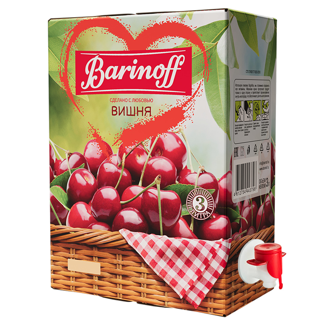 Напиток сокосодержащий вишневый с мякотью 3л б/б, Баринофф 3796 купить в Донецке - Сушиман
