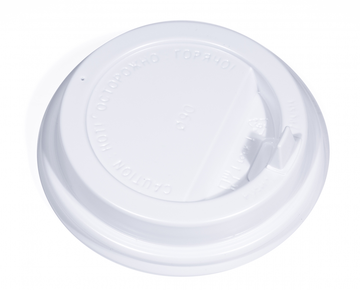 Крышка для стакана 300-500мл белый 100шт/уп D 90 с носиком 3001 МБ купить в Донецке - Сушиман