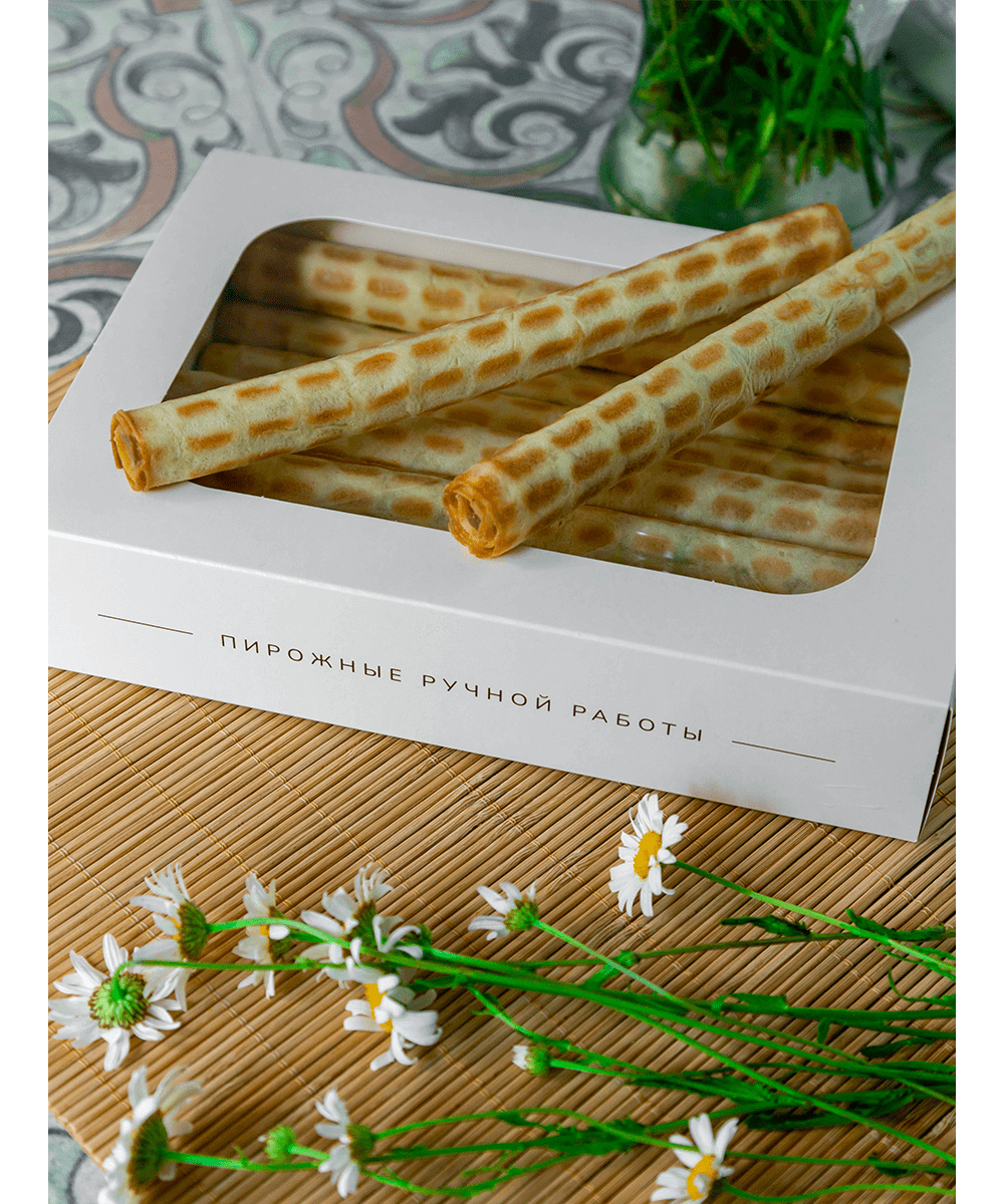 Трубочка вафельная со сгущенкой Macaronshop 75гр 30шт/кор купить в Донецке - Сушиман