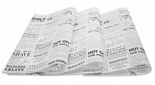 Оберточная бумага 305*305мм влагопрочная Газета белая 1000шт/уп купить в Донецке - Сушиман