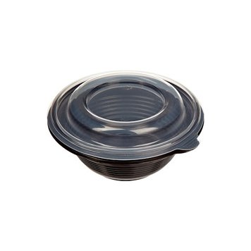 Контейнер для супа с крышкой ПР-МС-350 (PP) черная, крышка прозрачная Протек (540шт) купить в Донецке - Сушиман