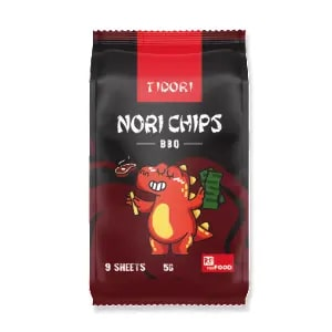Чипсы Нори из морской водоросли Барбекю Tidori 5гр, 3шт/упак, 24упак/кор, Корея купить в Донецке - Сушиман