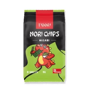 Чипсы Нори из морской водоросли Васаби Tidori 5гр, 3шт/упак, 24упак/кор, Корея купить в Донецке - Сушиман