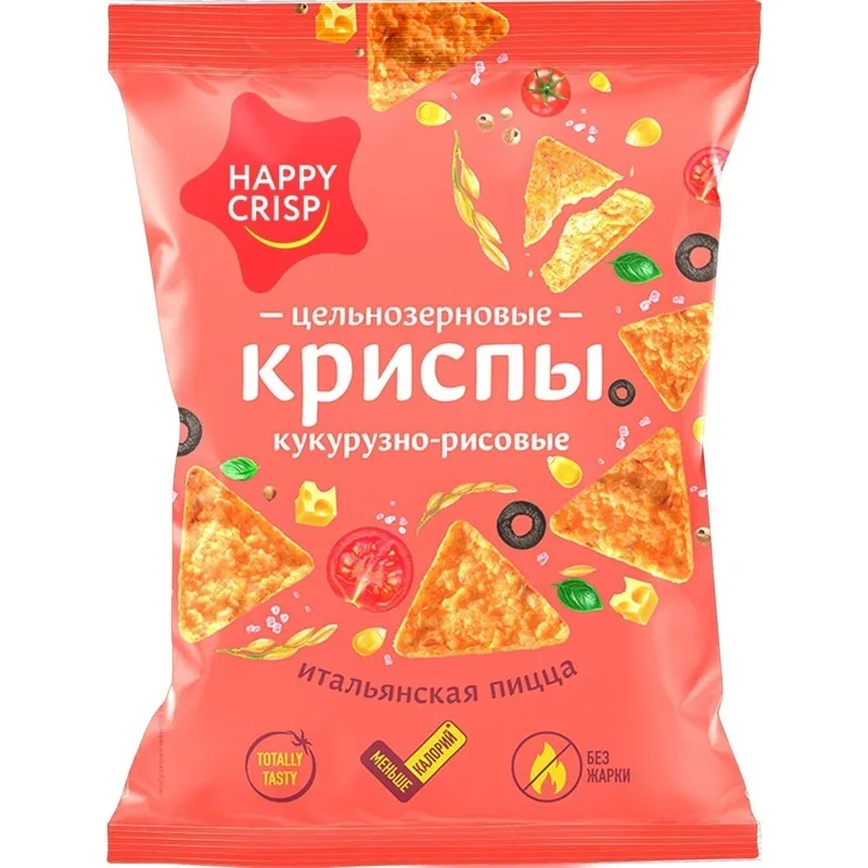 Чипсы кукурузно-рисовые со вкусом Итальянская пицца 50гр, 18шт/кор, HAPPY CRISP 1271 купить в Донецке - Сушиман