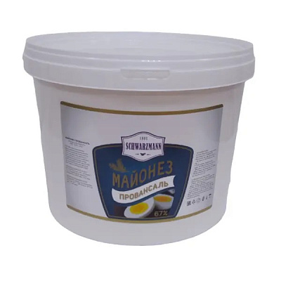 Майонез Провансаль 67% ГОСТ SCHWARZMANN 5л/5кг ведро купить в Донецке - Сушиман