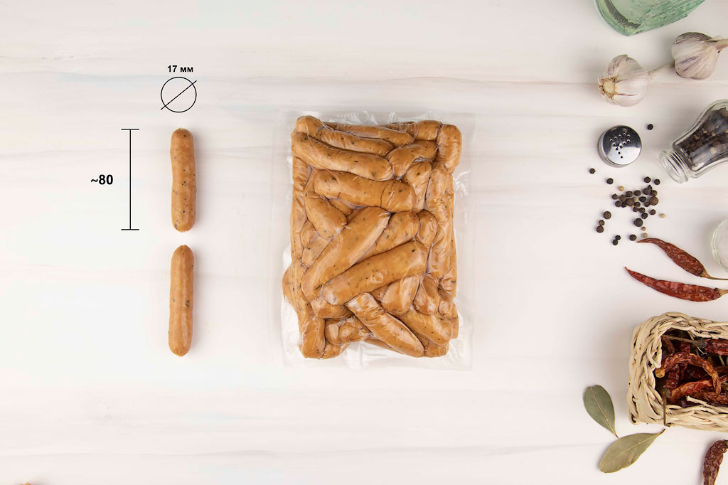 Колбаски для гриля в/у зам. (вес. 1 кг) РЕМИТ купить в Донецке - Сушиман