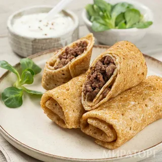 Блинчики с мясом зам. 60гр, 5кг/кор Мираторг, Россия (КОР) купить в Донецке - Сушиман