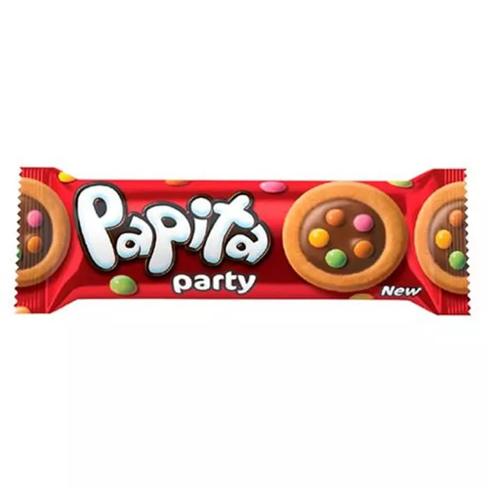 Печенье «PAPITA PARTY» с мол. начинкой покр.мол.шок и драже-конфетами 63гр 24шт/кор СГ купить в Донецке - Сушиман