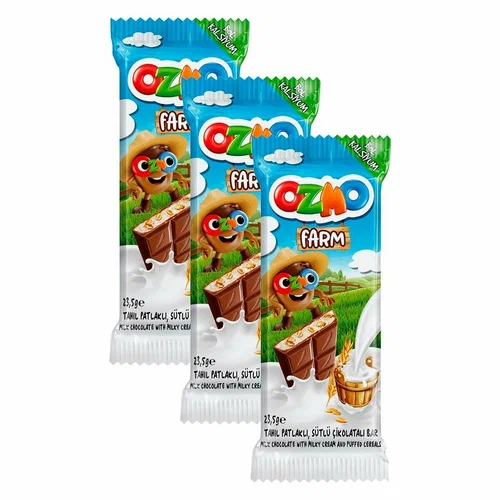 Молочный шоколад Ozmo FARM с молочной начинкой и злаками 23,5 гр. 24шт/бл ббл/кор СГ купить в Донецке - Сушиман