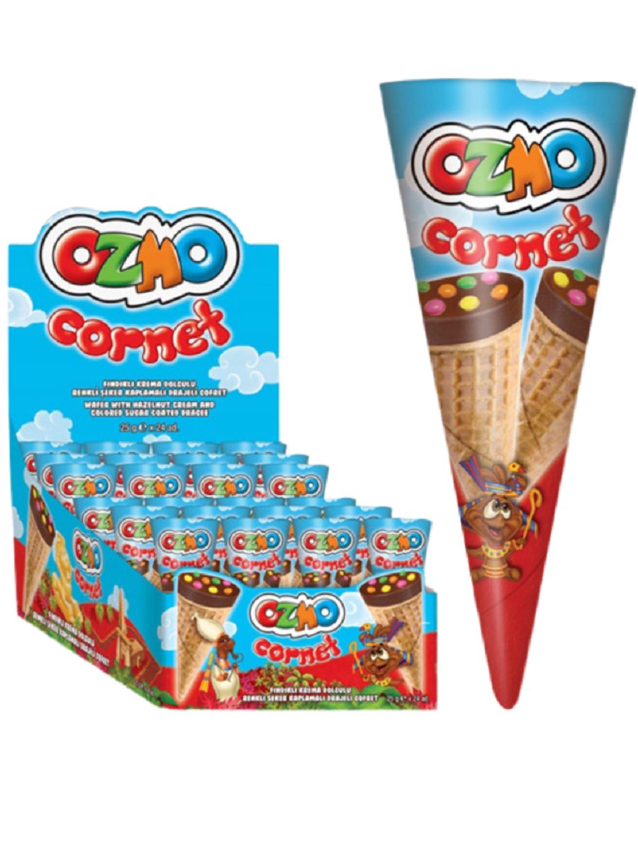Вафли (Рожок) «Ozmo Comet» с кремом из фундука, с мол.шок. и конфетами-драже 25гр 24шт/бл 4бл/к 0129 купить в Донецке - Сушиман