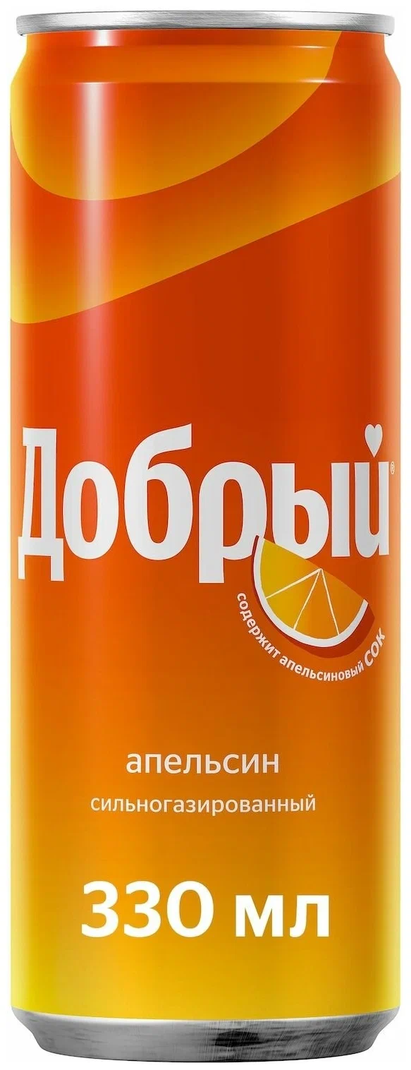 Напиток Добрый 0,33л ж/б Апельсин б/а с/г 12шт/уп купить в Донецке - Сушиман
