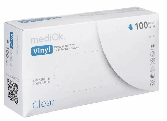 Перчатки винил.неопудр. MEDIOK XL /10х100шт/ (10) купить в Донецке - Сушиман