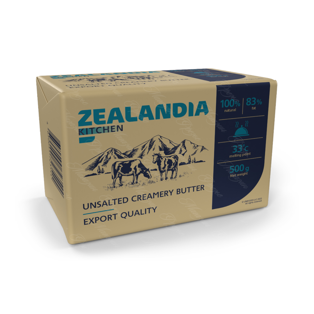 Масло сладко-сливочное несоленое 83% Zealandia Kitchen 500гр, 10шт/кор 1721 купить в Донецке - Сушиман