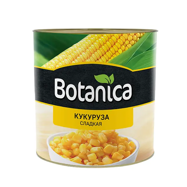 Кукуруза консервированная сахарная в зернах Botanica 2650мл/2230гр/1850гр ж/б, 6шт/кор, Таиланд купить в Донецке - Сушиман