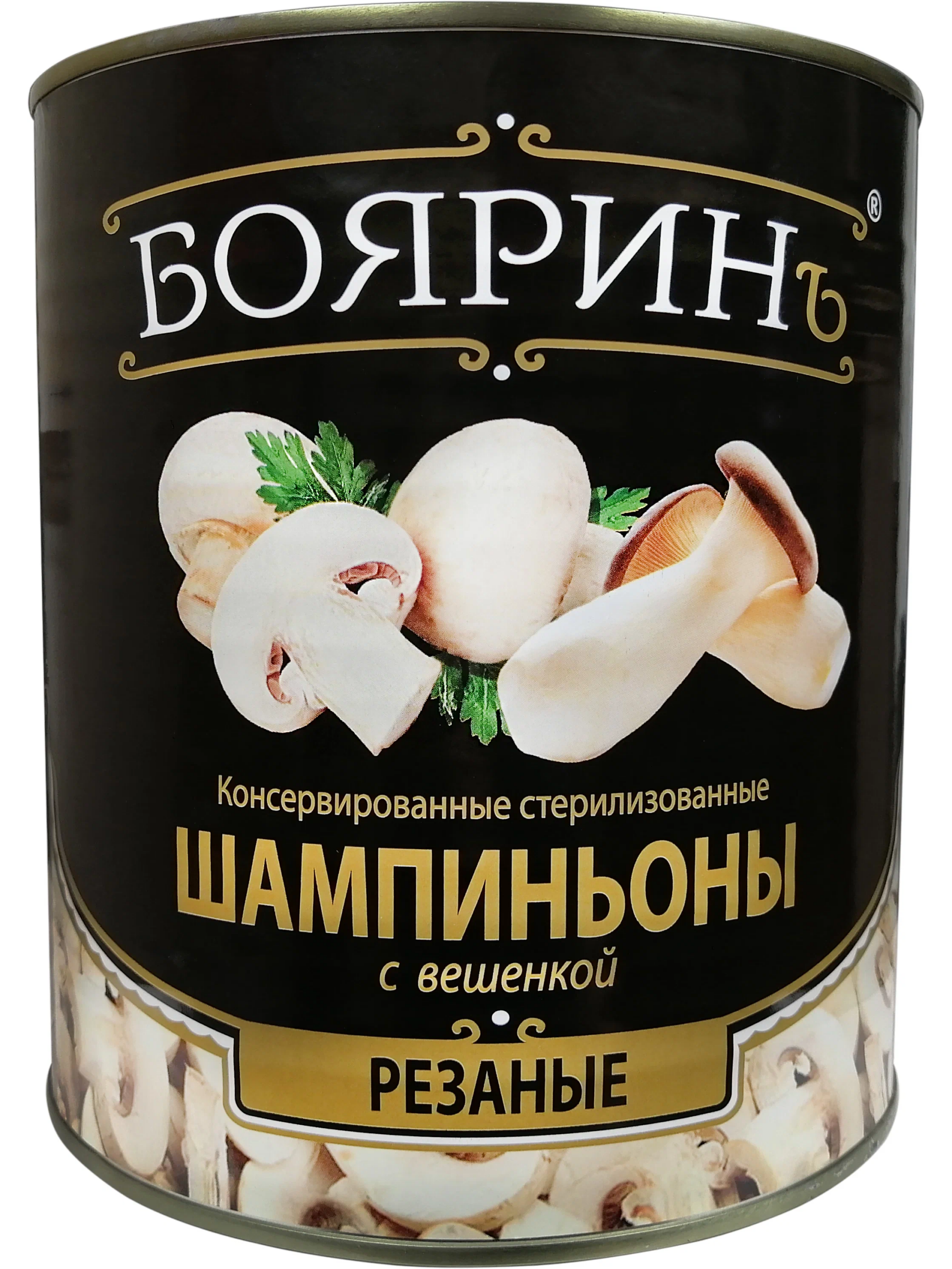 Грибы шампиньоны с вешенками резаные Боярин 3100мл/2840гр/1850гр ж/б, 6шт/кор купить в Донецке - Сушиман