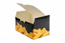 Коробка для наггетсов, крылышек,картофеля фри L 150*91*70 Black FOOD (КБ) /12уп*25шт/ (300 шт) купить в Донецке - Сушиман