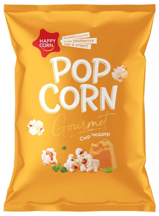Кукуруза воздушная со вкусом Сыр Чеддер (пакет) 50г. 18шт/кор, Happy Corn купить в Донецке - Сушиман