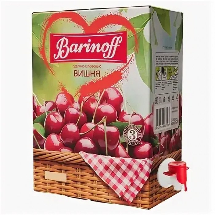 Напиток сокосодержащий вишневый осветленный 3л б/б, Баринофф купить в Донецке - Сушиман