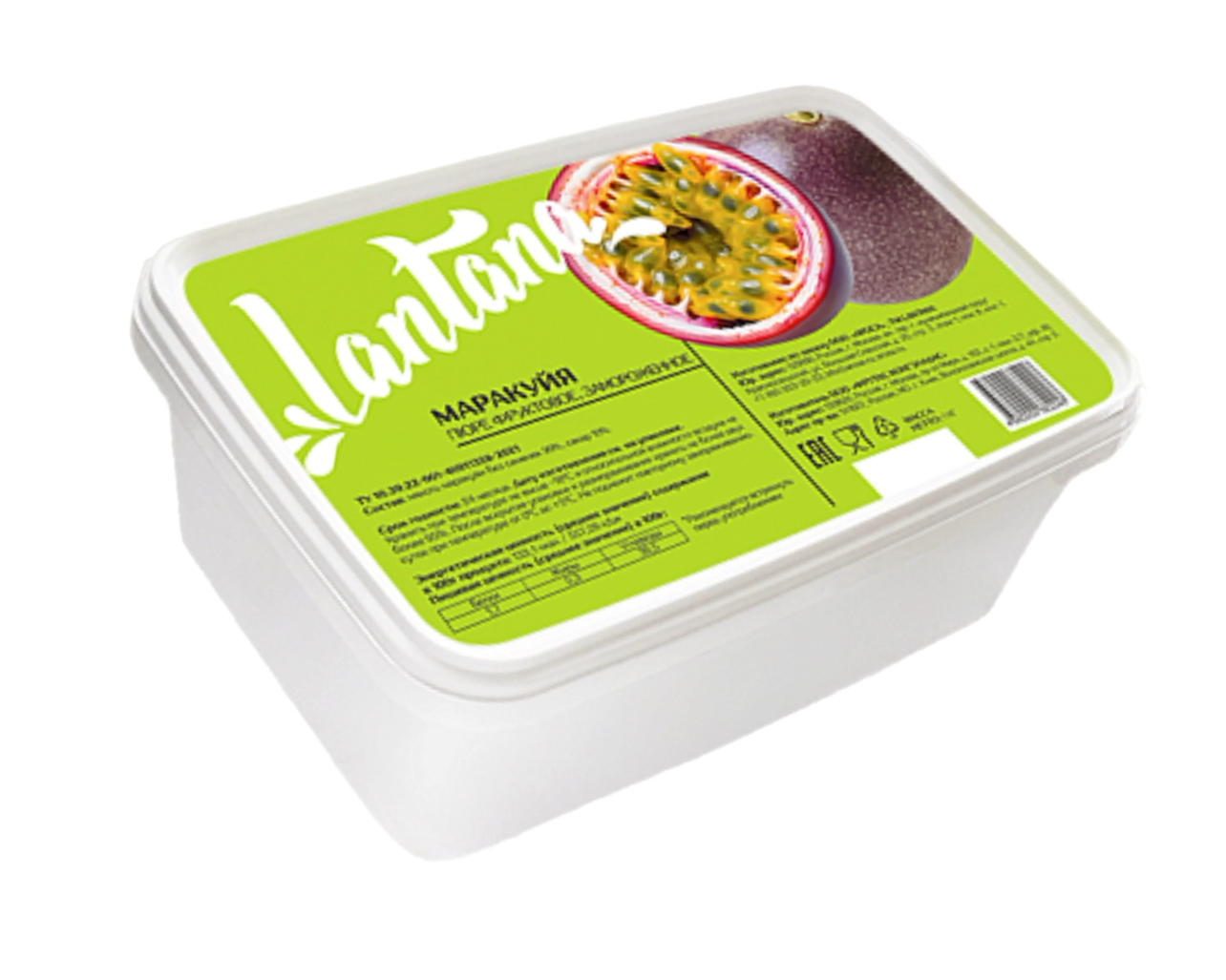 Пюре Маракуйя с косточкой 90% 1кг ал/конт Lantana Фрутас Конгэладас Россия купить в Донецке - Сушиман