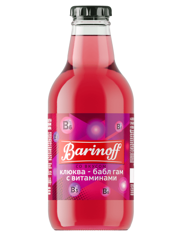 Напиток б/а с/газированный со вкусом КЛЮКВА-БАБЛ ГАМ с витаминами 0,25л,Баринофф купить в Донецке - Сушиман