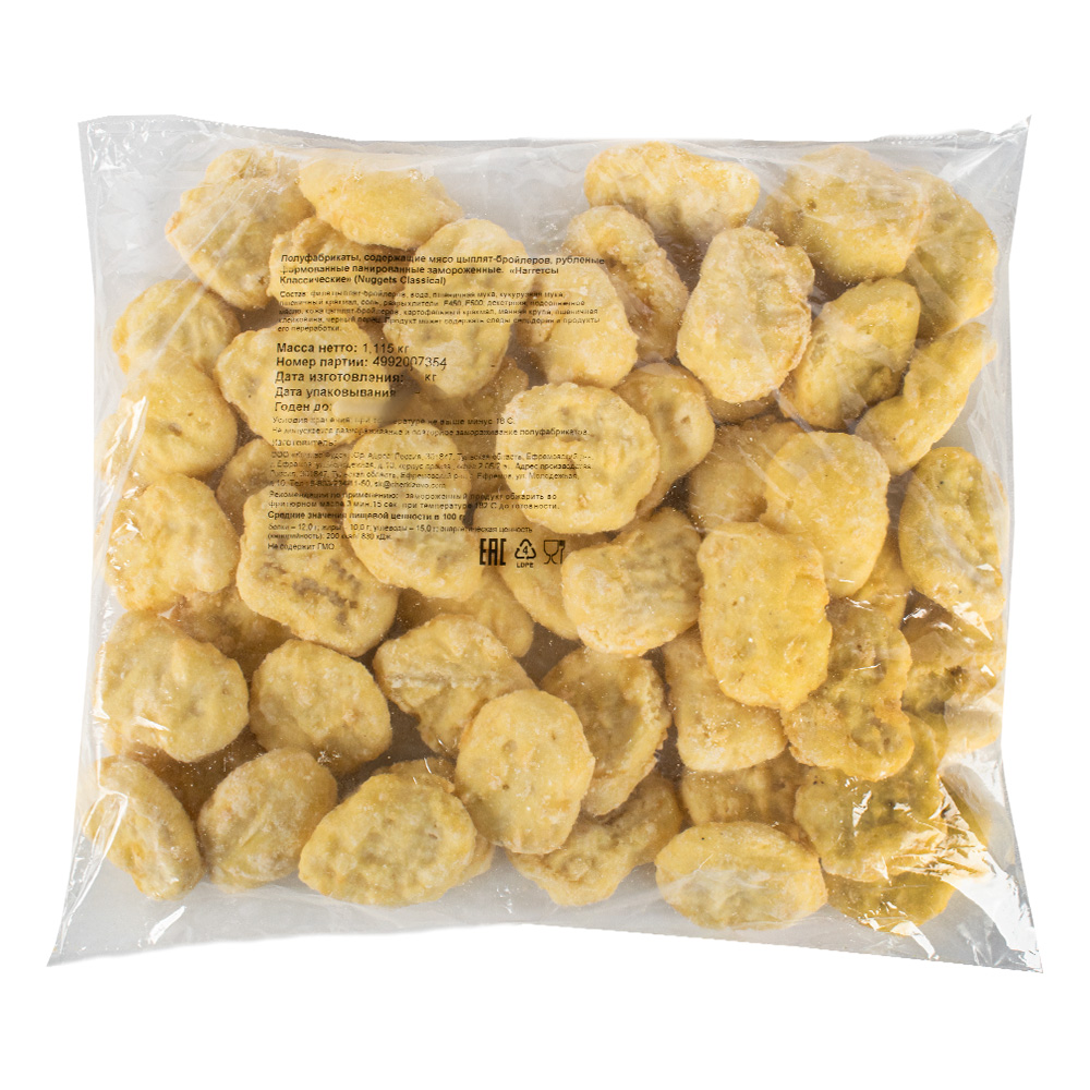 Наггетсы куриные классические в темпуре Черкизово 1,115кг, 15шт/кор 53561 купить в Донецке - Сушиман