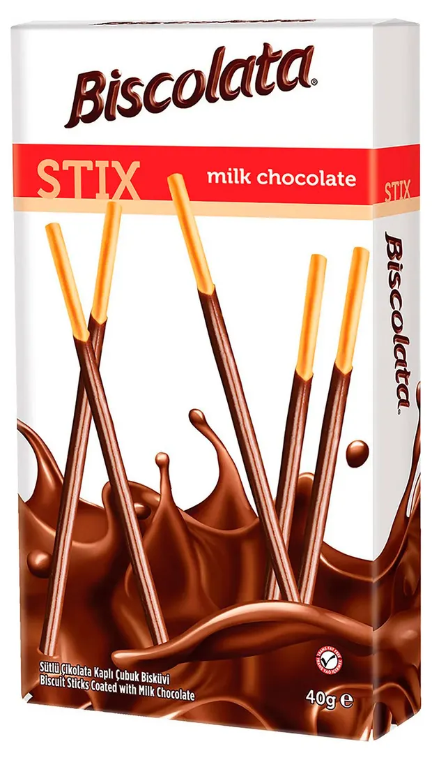 Палочки бисквит. «Biscolata» покрытые мол.шоколадом 40гр 12шт/уп 4уп/кор СГ купить в Донецке - Сушиман